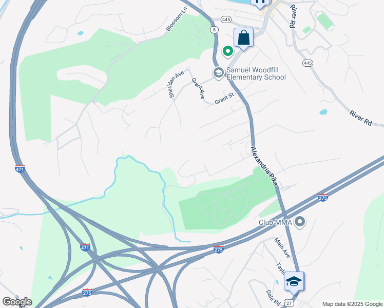 map of restaurants, bars, coffee shops, grocery stores, and more near 745 Eustace Ave in Fort Thomas