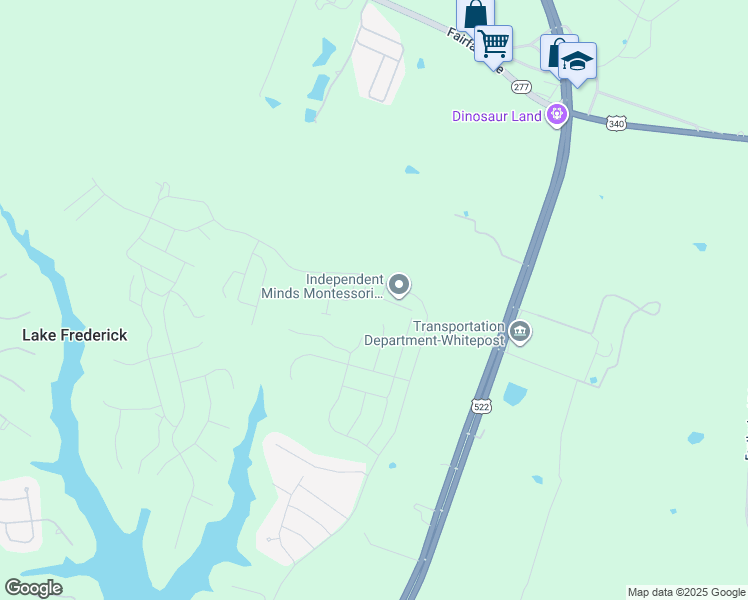 map of restaurants, bars, coffee shops, grocery stores, and more near 110 Burkwood Terrace in Lake Frederick