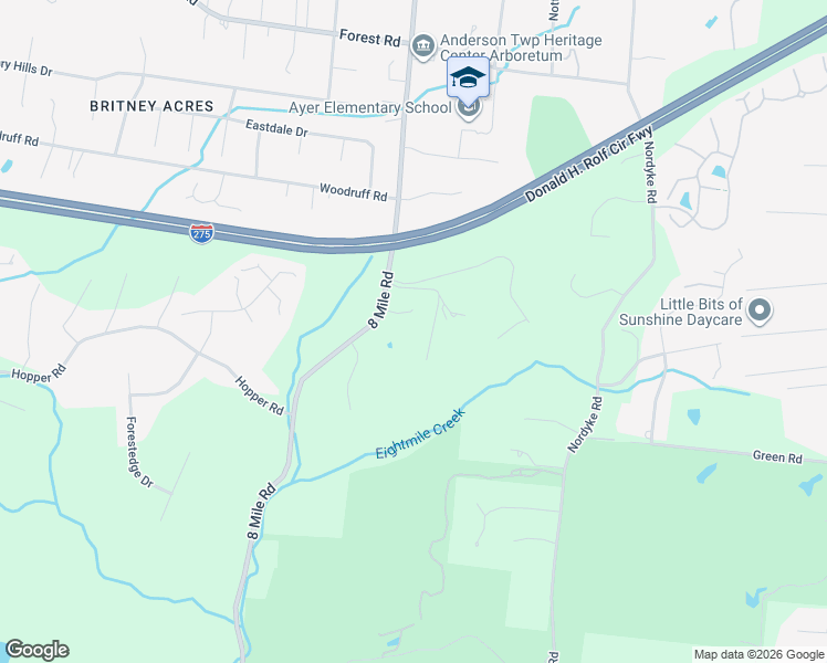 map of restaurants, bars, coffee shops, grocery stores, and more near 656 8 Mile Road in Cincinnati