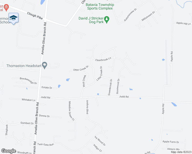 map of restaurants, bars, coffee shops, grocery stores, and more near 4100 Otter Creek Drive in Amelia