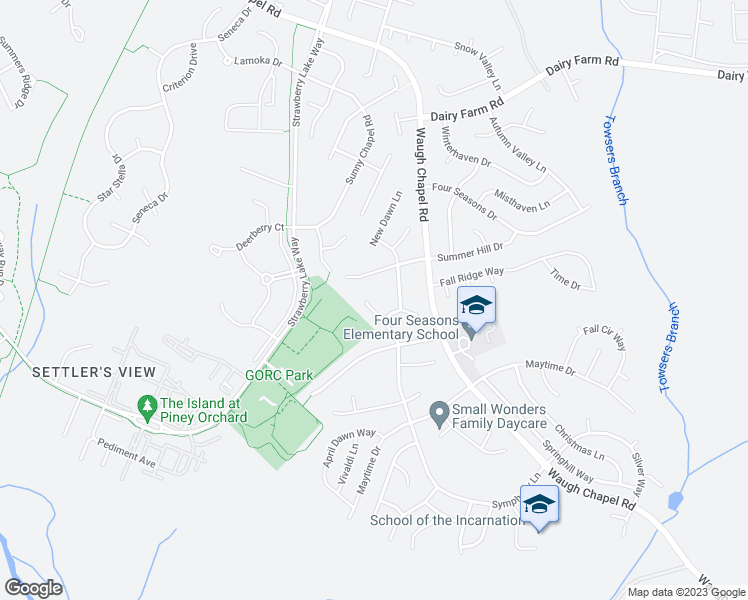 map of restaurants, bars, coffee shops, grocery stores, and more near 2454 Symphony Lane in Gambrills