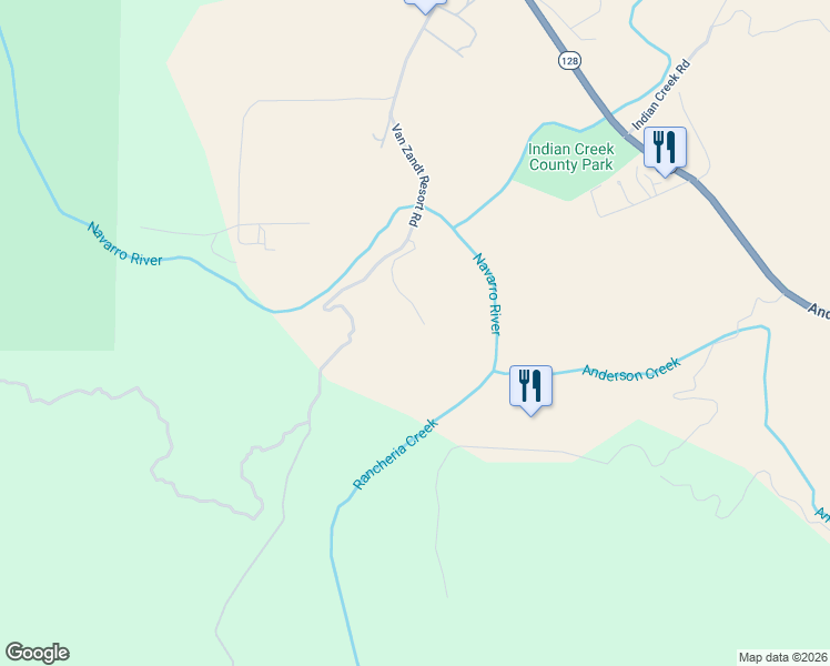 map of restaurants, bars, coffee shops, grocery stores, and more near 18501 Van Zandt Resort Road in Philo