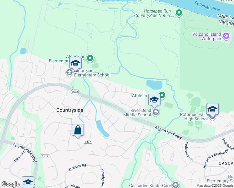 map of restaurants, bars, coffee shops, grocery stores, and more near 11 Harrow Court in Sterling