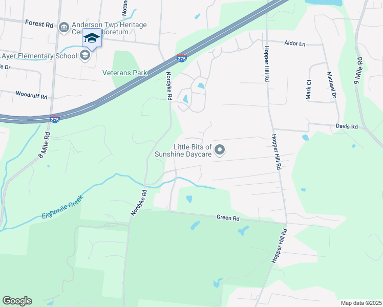 map of restaurants, bars, coffee shops, grocery stores, and more near 3805 Arbor Lane in Cincinnati