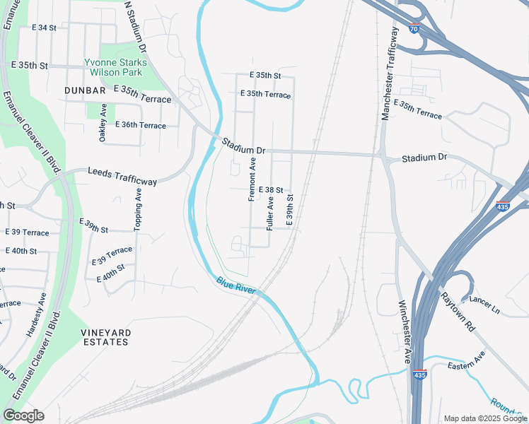 map of restaurants, bars, coffee shops, grocery stores, and more near 3808 Fuller Avenue in Kansas City