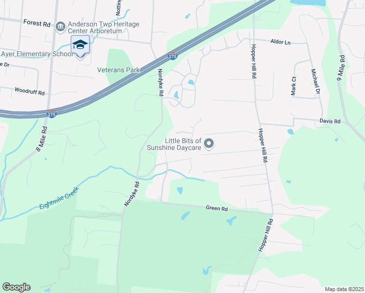 map of restaurants, bars, coffee shops, grocery stores, and more near 3805 Arbor Lane in Cincinnati