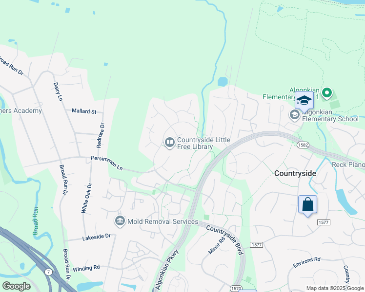 map of restaurants, bars, coffee shops, grocery stores, and more near 24 Jeremy Court in Sterling