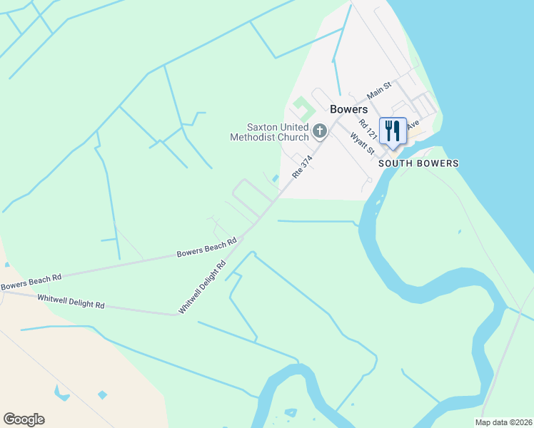 map of restaurants, bars, coffee shops, grocery stores, and more near 2985 Bowers Beach Road in Frederica