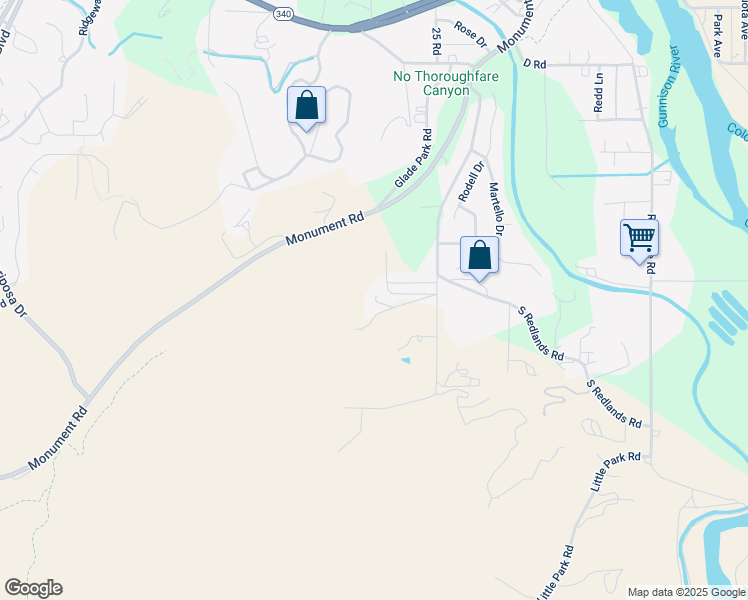 map of restaurants, bars, coffee shops, grocery stores, and more near 203 Mira Monte Road in Grand Junction