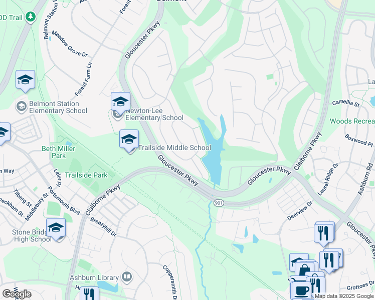 map of restaurants, bars, coffee shops, grocery stores, and more near 20259 Kentucky Oaks Court in Ashburn