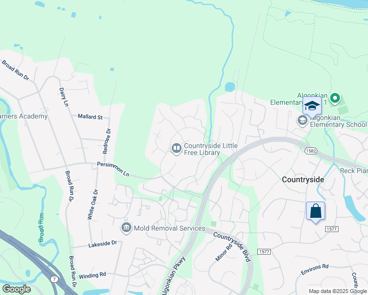 map of restaurants, bars, coffee shops, grocery stores, and more near 18 Jeremy Court in Sterling