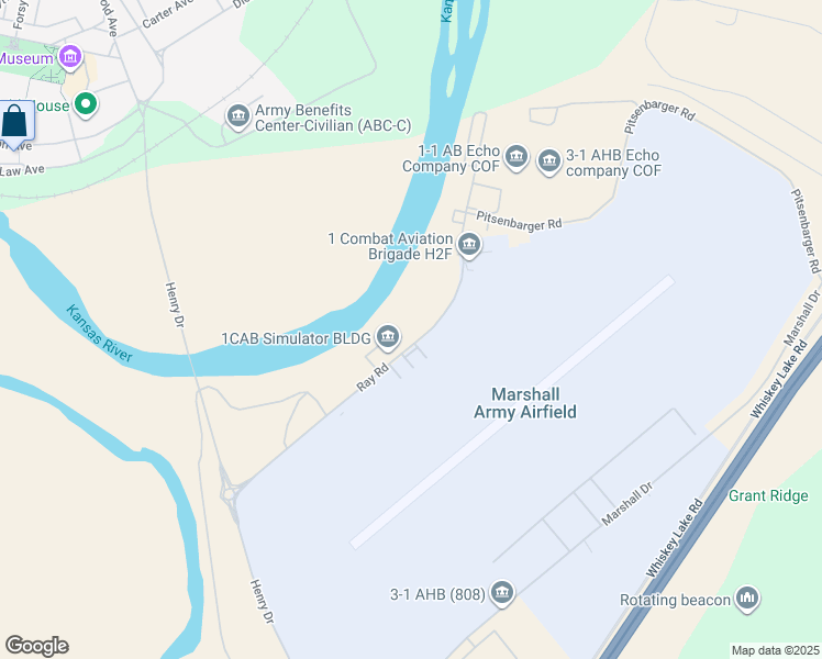 map of restaurants, bars, coffee shops, grocery stores, and more near 737 Ray Road in Fort Riley