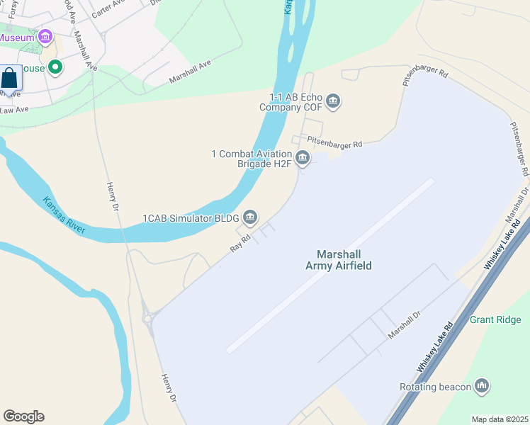 map of restaurants, bars, coffee shops, grocery stores, and more near 737 Ray Road in Fort Riley