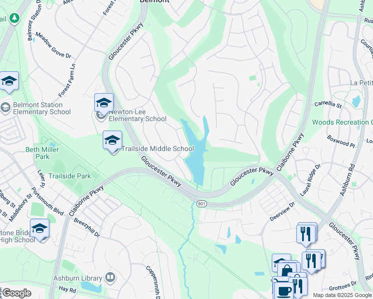 map of restaurants, bars, coffee shops, grocery stores, and more near 20279 Kiawah Island Drive in Ashburn