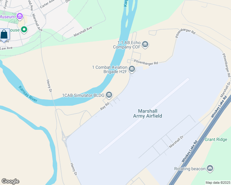 map of restaurants, bars, coffee shops, grocery stores, and more near 737 Ray Road in Fort Riley
