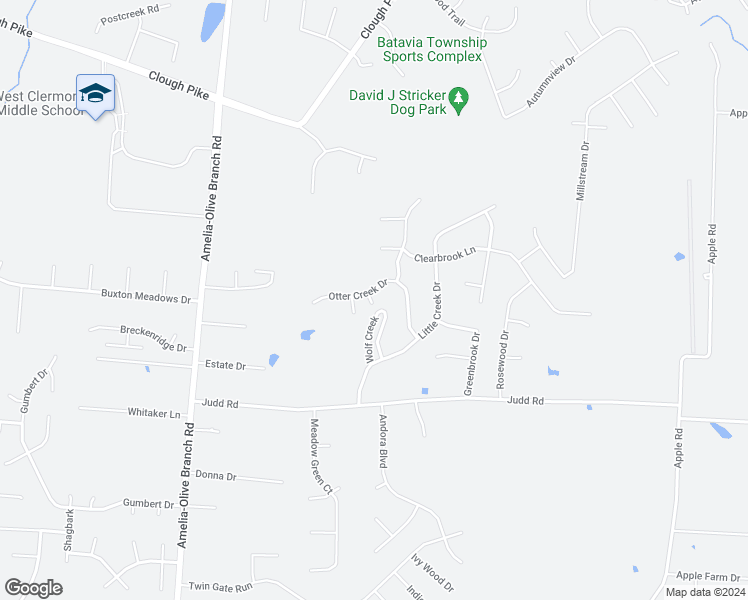 map of restaurants, bars, coffee shops, grocery stores, and more near 4193 Otter Creek Drive in Amelia