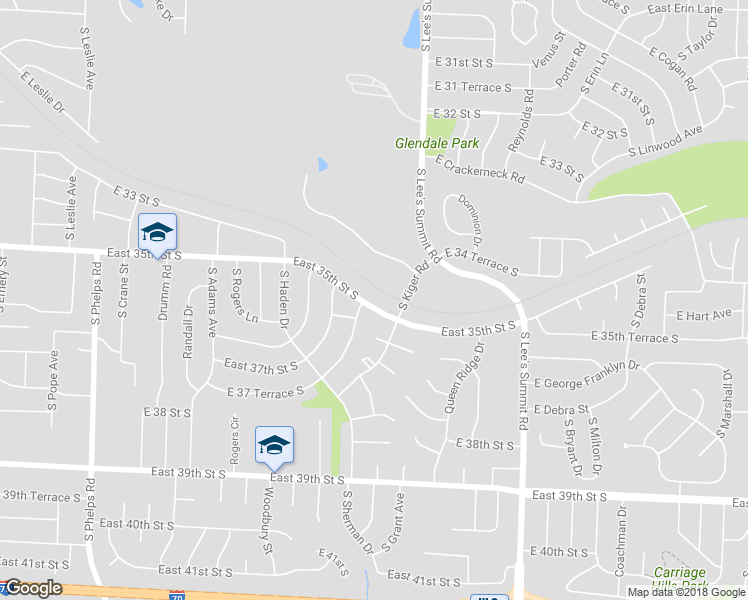 map of restaurants, bars, coffee shops, grocery stores, and more near 15800 East 35th Street South in Independence