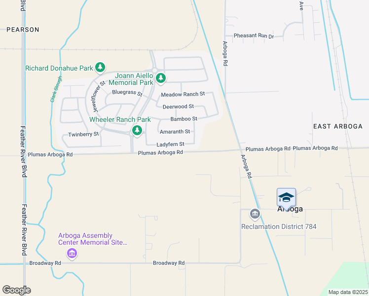 map of restaurants, bars, coffee shops, grocery stores, and more near 1374 Ladyfern Street in Plumas Lake