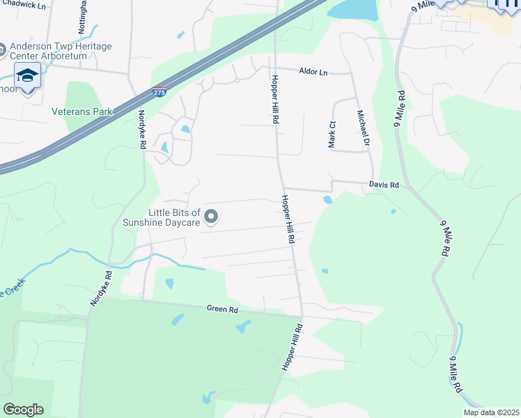 map of restaurants, bars, coffee shops, grocery stores, and more near 509 Lenkenann Drive in Cincinnati