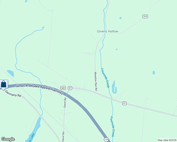 map of restaurants, bars, coffee shops, grocery stores, and more near 185 Meadow Run Road in Waverly