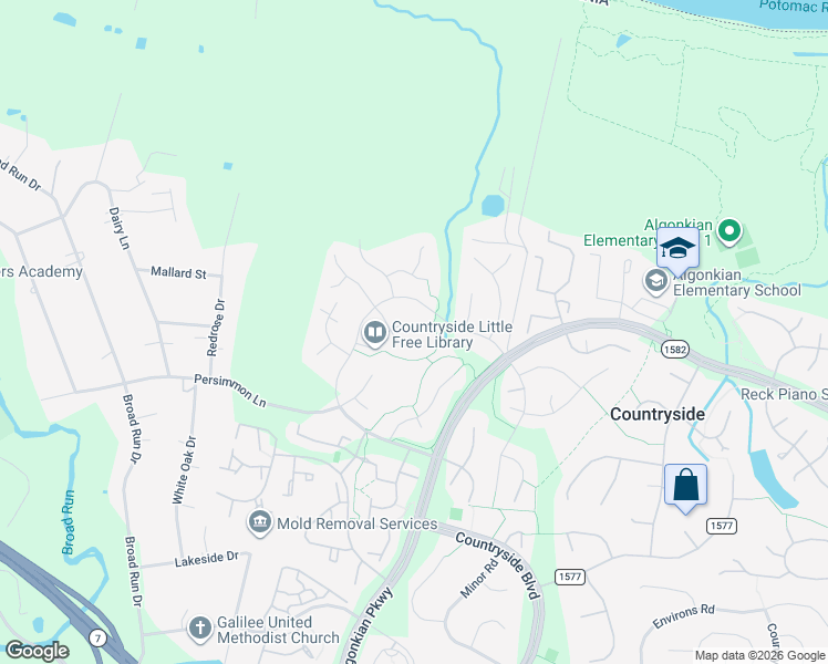 map of restaurants, bars, coffee shops, grocery stores, and more near 33 Jeremy Court in Sterling
