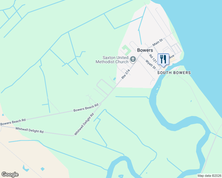 map of restaurants, bars, coffee shops, grocery stores, and more near 2985 Bowers Beach Road in Frederica