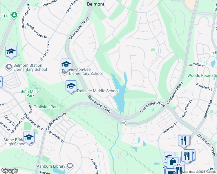 map of restaurants, bars, coffee shops, grocery stores, and more near 20290 Kiawah Island Drive in Ashburn