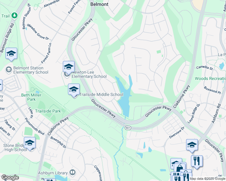 map of restaurants, bars, coffee shops, grocery stores, and more near 20290 Kiawah Island Drive in Ashburn