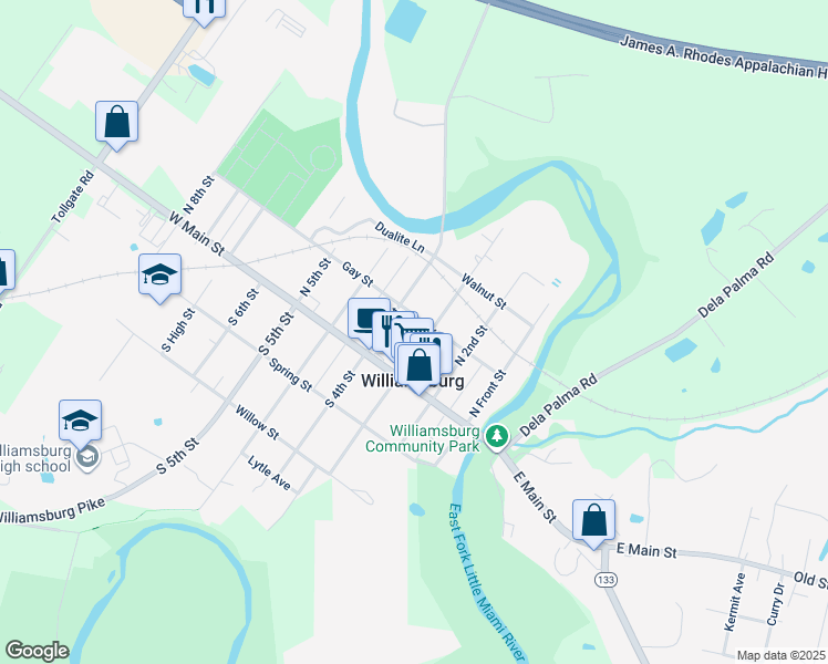 map of restaurants, bars, coffee shops, grocery stores, and more near 179 North 3rd Street in Williamsburg