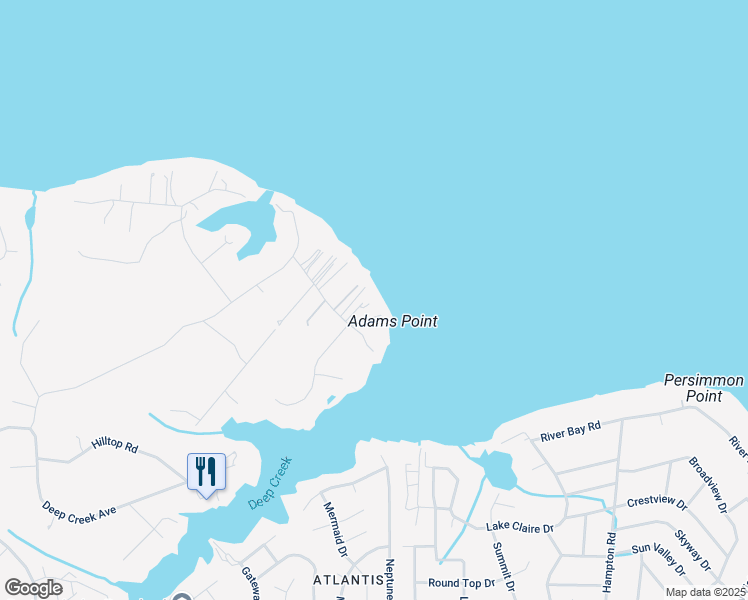 map of restaurants, bars, coffee shops, grocery stores, and more near 993 Magothy Avenue in Arnold