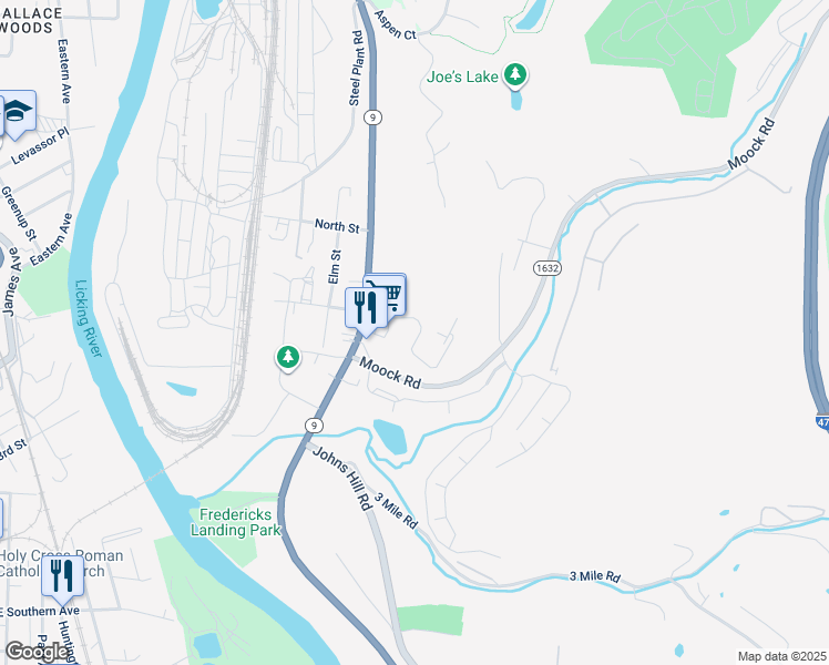 map of restaurants, bars, coffee shops, grocery stores, and more near 30 Vista Point Drive in Wilder