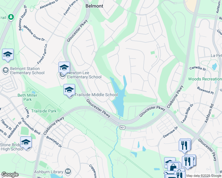 map of restaurants, bars, coffee shops, grocery stores, and more near 20291 Kiawah Island Drive in Ashburn