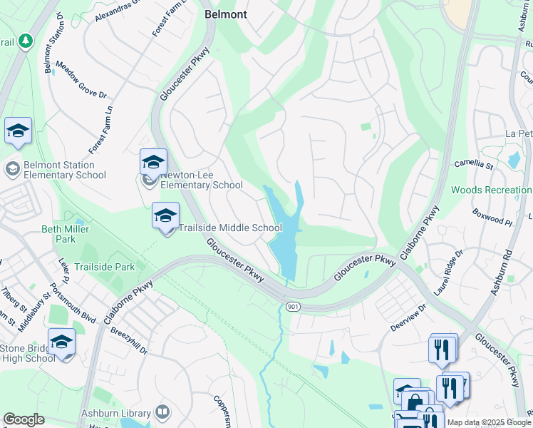 map of restaurants, bars, coffee shops, grocery stores, and more near 20291 Kiawah Island Drive in Ashburn