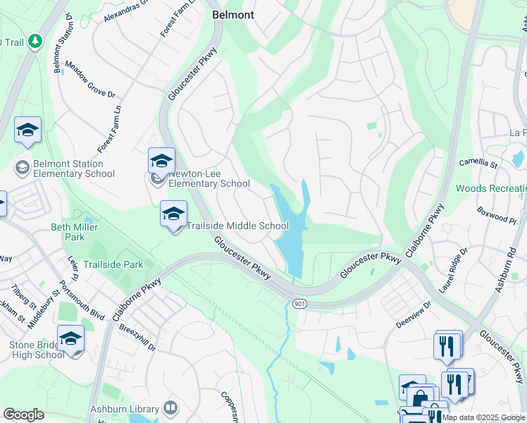 map of restaurants, bars, coffee shops, grocery stores, and more near 20294 Kiawah Island Drive in Ashburn