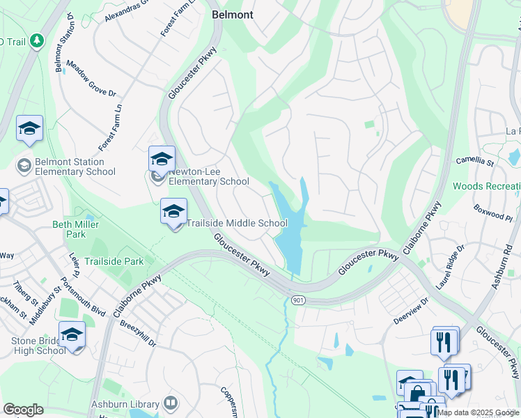 map of restaurants, bars, coffee shops, grocery stores, and more near 20294 Kiawah Island Drive in Ashburn