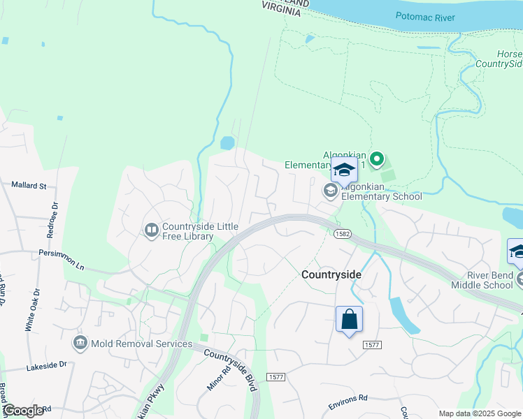 map of restaurants, bars, coffee shops, grocery stores, and more near 4 Paxton Court in Sterling