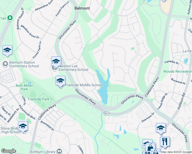 map of restaurants, bars, coffee shops, grocery stores, and more near 20299 Kiawah Island Drive in Ashburn