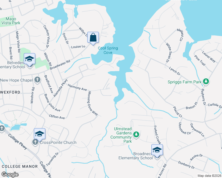 map of restaurants, bars, coffee shops, grocery stores, and more near 921 Dreams Point in Arnold