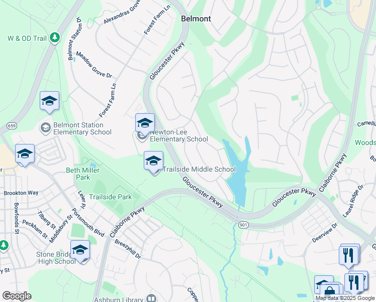 map of restaurants, bars, coffee shops, grocery stores, and more near 20210 Kiawah Island Drive in Ashburn