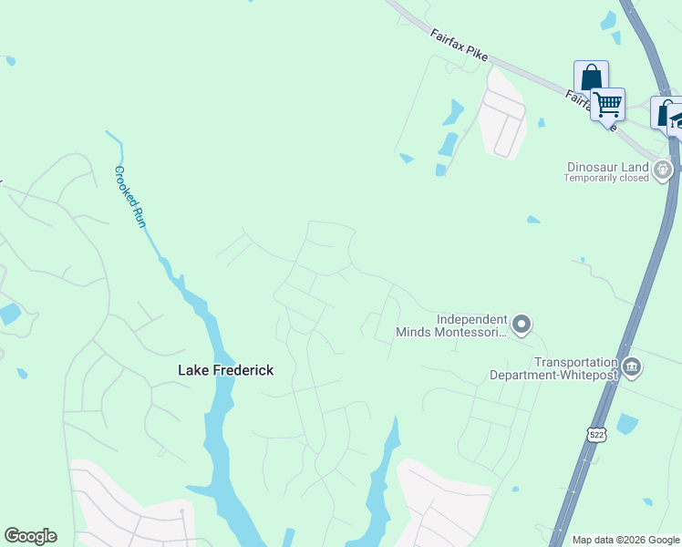 map of restaurants, bars, coffee shops, grocery stores, and more near 101 Teal Court in Lake Frederick