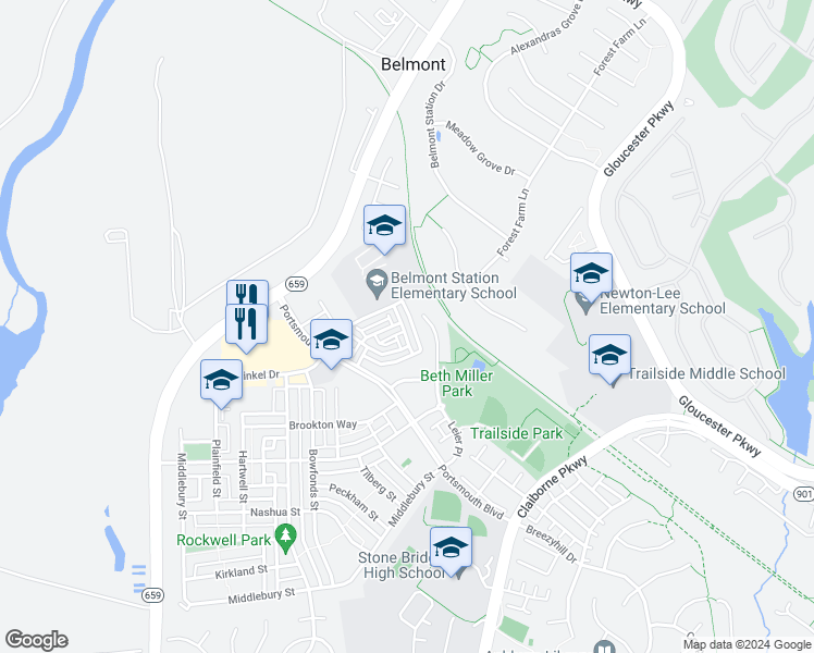 map of restaurants, bars, coffee shops, grocery stores, and more near 20238 Macglashan Terrace in Ashburn