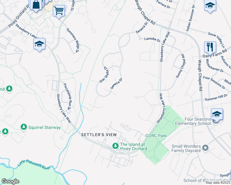 map of restaurants, bars, coffee shops, grocery stores, and more near 1411 Lodi Court in Odenton
