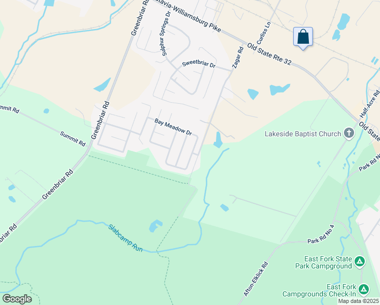 map of restaurants, bars, coffee shops, grocery stores, and more near 352 East Meadow Drive in Batavia
