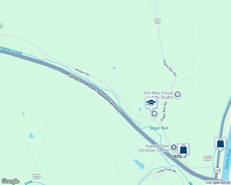 map of restaurants, bars, coffee shops, grocery stores, and more near 2751 Jasper Road in Piketon