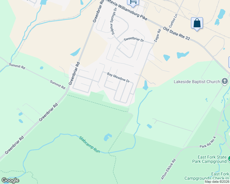 map of restaurants, bars, coffee shops, grocery stores, and more near 64 South Meadow Drive in Batavia