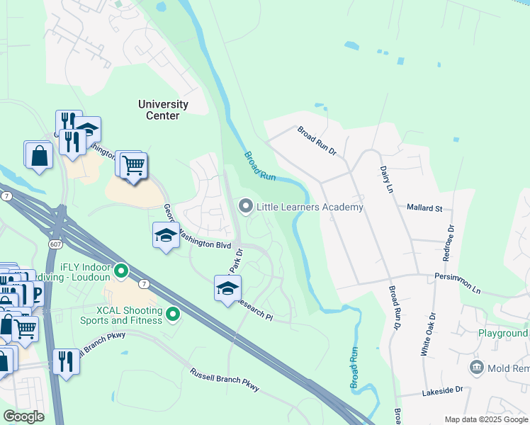 map of restaurants, bars, coffee shops, grocery stores, and more near 20188 Braeton Bay Terrace in Ashburn