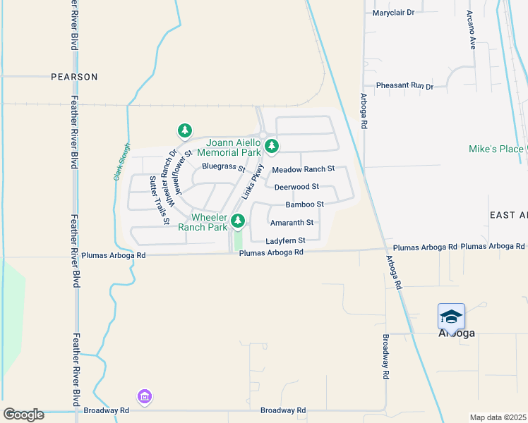 map of restaurants, bars, coffee shops, grocery stores, and more near 1294 Amaranth Street in Olivehurst