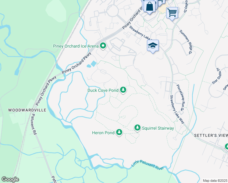 map of restaurants, bars, coffee shops, grocery stores, and more near 2389 Sandy Walk Way in Odenton