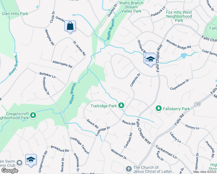 map of restaurants, bars, coffee shops, grocery stores, and more near 9432 Bentridge Avenue in Potomac