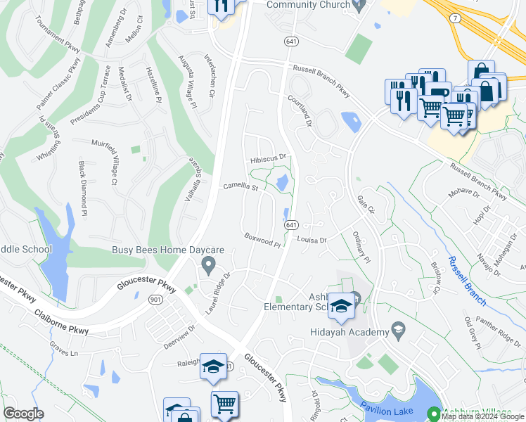 map of restaurants, bars, coffee shops, grocery stores, and more near 20226 Millstead Drive in Ashburn